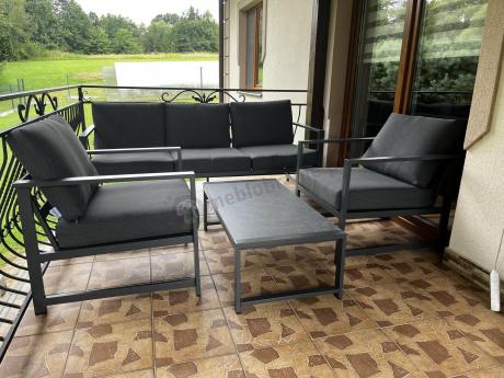Aluminiowy zestaw mebli ogrodowych Vilde 5-miejscowy Grafitowy