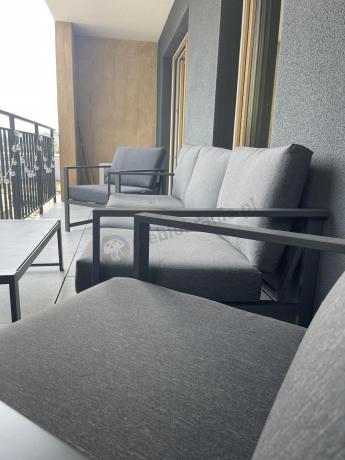 Aluminiowy zestaw mebli ogrodowych Vilde 5-miejscowy Grafitowy