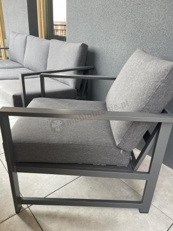 Aluminiowy zestaw mebli ogrodowych Vilde 5-miejscowy Grafitowy