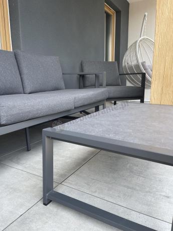 Aluminiowy zestaw mebli ogrodowych Vilde 5-miejscowy Grafitowy