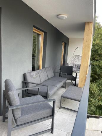 Aluminiowy zestaw mebli ogrodowych Vilde 5-miejscowy Grafitowy