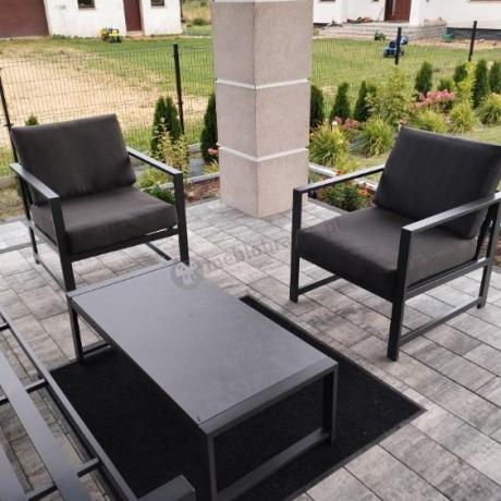 Aluminiowy zestaw mebli ogrodowych Vilde 5-miejscowy Grafitowy