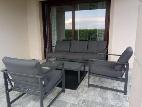 Aluminiowy zestaw mebli ogrodowych Vilde 5-miejscowy Grafitowy