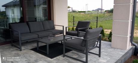 Aluminiowy zestaw mebli ogrodowych Vilde 5-miejscowy Grafitowy