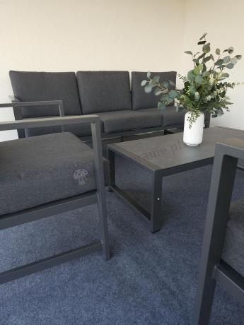 Aluminiowy zestaw mebli ogrodowych Vilde 5-miejscowy Grafitowy