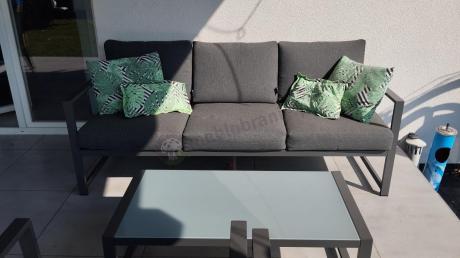 Aluminiowy zestaw mebli ogrodowych Vilde 5-miejscowy Grafitowy