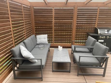 Aluminiowy zestaw mebli ogrodowych Vilde 5-miejscowy Grafitowy