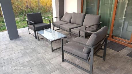 Aluminiowy zestaw mebli ogrodowych Vilde 5-miejscowy Grafitowy