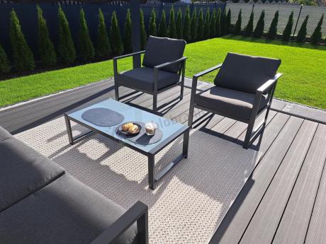 Aluminiowy zestaw mebli ogrodowych Vilde 5-miejscowy Grafitowy