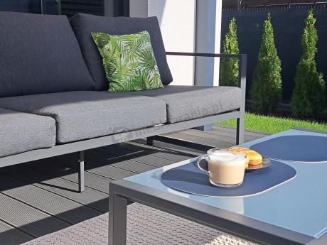 Aluminiowy zestaw mebli ogrodowych Vilde 5-miejscowy Grafitowy