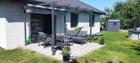 Aluminiowy zestaw mebli ogrodowych Vilde 5-miejscowy Grafitowy