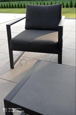Aluminiowy zestaw mebli ogrodowych Vilde 5-miejscowy Grafitowy