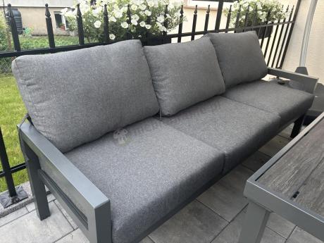 Aluminiowy zestaw mebli z wysokim stołem obiadowym Calamba Grande - Antracite