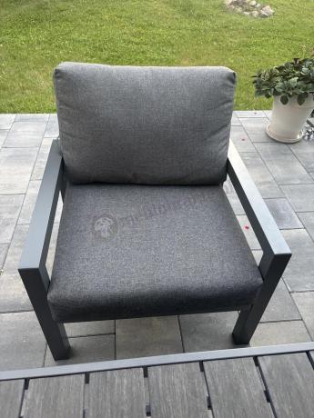 Aluminiowy zestaw mebli z wysokim stołem obiadowym Calamba Grande - Antracite