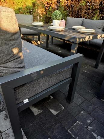 Aluminiowy zestaw mebli z wysokim stołem obiadowym Calamba Grande - Antracite