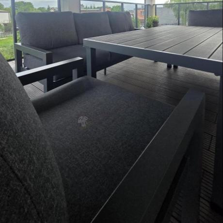 Aluminiowy zestaw mebli z wysokim stołem obiadowym Calamba Grande - Antracite