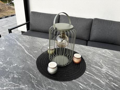 Aluminiowy zestaw ogrodowy z modułowym narożnikiem Kari grafitowy