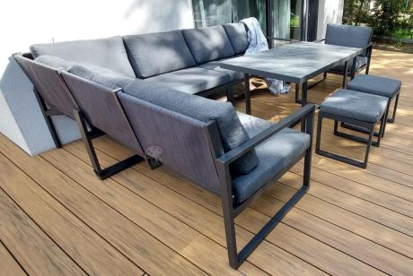 Aluminiowy zestaw ogrodowy z modułowym narożnikiem Kari grafitowy