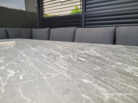 Aluminiowy zestaw ogrodowy z modułowym narożnikiem Kari grafitowy