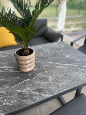 Aluminiowy zestaw ogrodowy z modułowym narożnikiem Kari grafitowy