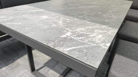 Aluminiowy zestaw ogrodowy z modułowym narożnikiem Kari grafitowy