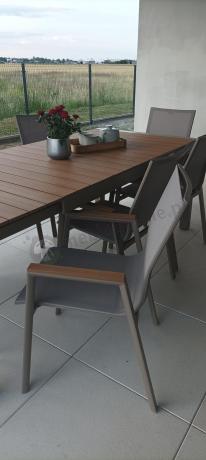 Aluminiowy zestaw stół i krzesła dla 8 osób Tanami Marla Taupe