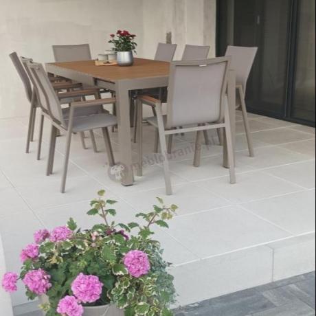 Aluminiowy zestaw stół i krzesła dla 8 osób Tanami Marla Taupe