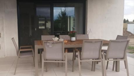 Aluminiowy zestaw stół i krzesła dla 8 osób Tanami Marla Taupe