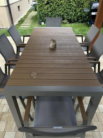 Aluminiowy zestaw stół i krzesła dla 8 osób Tanami Marla Taupe
