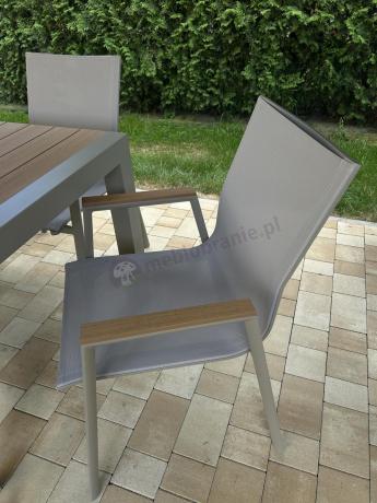 Aluminiowy zestaw stół i krzesła dla 8 osób Tanami Marla Taupe