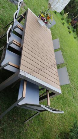 Aluminiowy zestaw stół i krzesła dla 8 osób Tanami Marla Taupe
