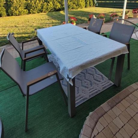 Aluminiowy zestaw stół i krzesła dla 8 osób Tanami Marla Taupe