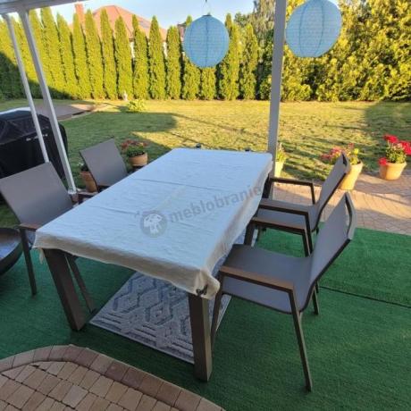 Aluminiowy zestaw stół i krzesła dla 8 osób Tanami Marla Taupe