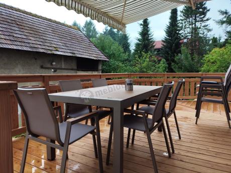 Aluminiowy zestaw stół i krzesła dla 8 osób Tanami Marla Taupe