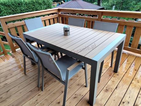 Aluminiowy zestaw stół i krzesła dla 8 osób Tanami Marla Taupe