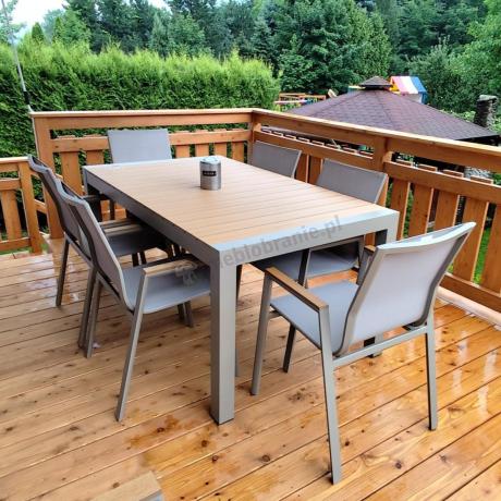 Aluminiowy zestaw stół i krzesła dla 8 osób Tanami Marla Taupe