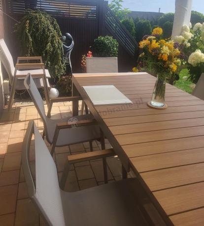 Aluminiowy zestaw stół i krzesła dla 8 osób Tanami Marla Taupe