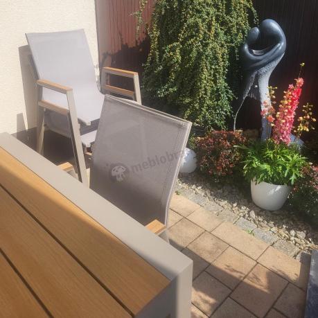 Aluminiowy zestaw stół i krzesła dla 8 osób Tanami Marla Taupe