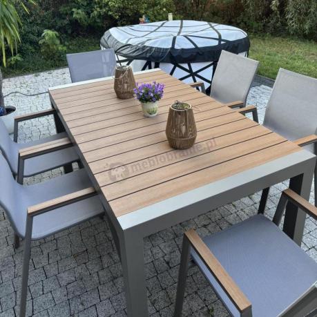 Aluminiowy zestaw stół i krzesła dla 8 osób Tanami Marla Taupe