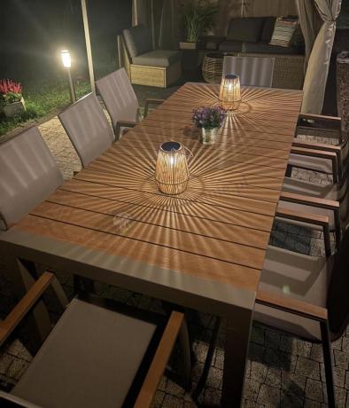 Aluminiowy zestaw stół i krzesła dla 8 osób Tanami Marla Taupe