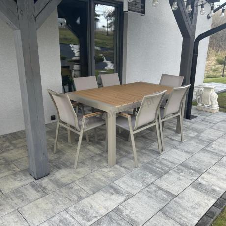 Aluminiowy zestaw stół i krzesła dla 8 osób Tanami Marla Taupe
