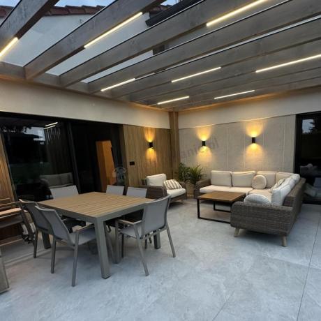 Aluminiowy zestaw stół i krzesła dla 8 osób Tanami Marla Taupe