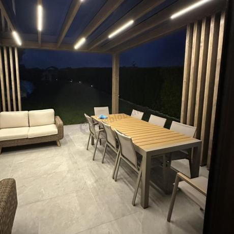 Aluminiowy zestaw stół i krzesła dla 8 osób Tanami Marla Taupe