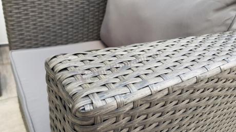 Antracytowy zestaw ogrodowy z technorattanu dla 8 osób