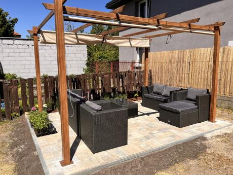 Antracytowy zestaw ogrodowy z technorattanu dla 8 osób