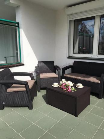 Arica Rattan Table stolik do ogrodu ze skrzynią brązowy