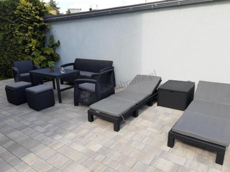 Arica Rattan Table stolik ogrodowy ze skrzynią grafitowy