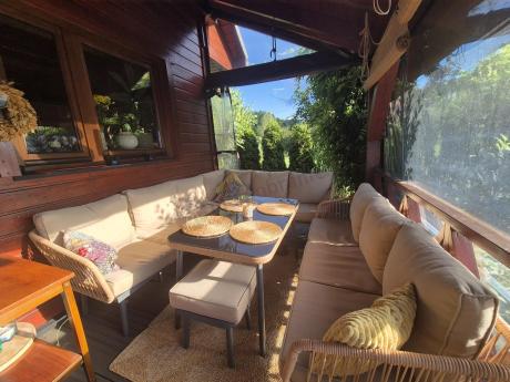 Beżowy narożnik na taras 185x240cm Postigo Corner XL Nature