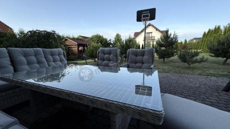 Beżowy narożnik ogrodowy z regulowanymi fotelami - Laritto Corner XL - Beige