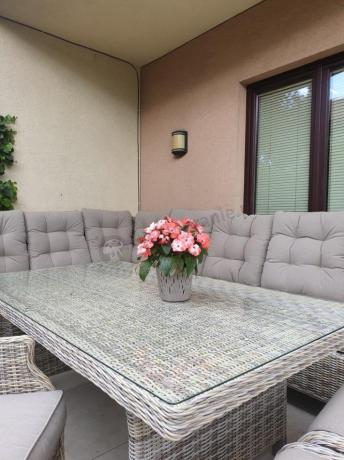 Beżowy narożnik ogrodowy z regulowanymi fotelami - Laritto Corner XL - Beige